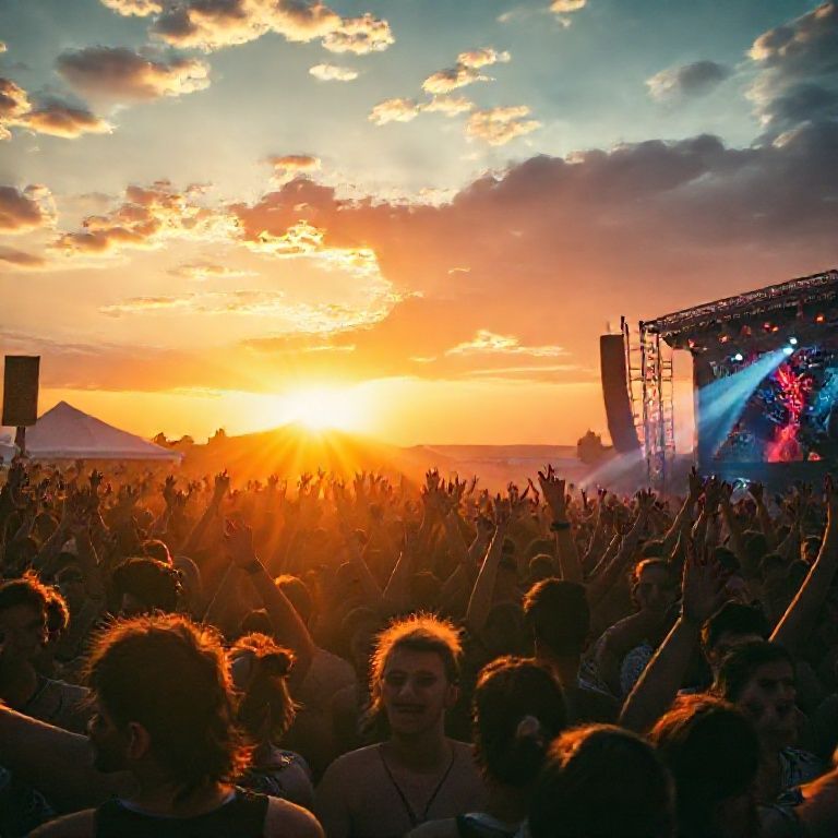 Foule diverse et énergique lors d'un festival